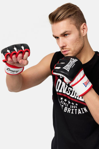 Εικόνα για Δερμάτινα Γάντια MMA EMORY LONSDALE Black/White 1