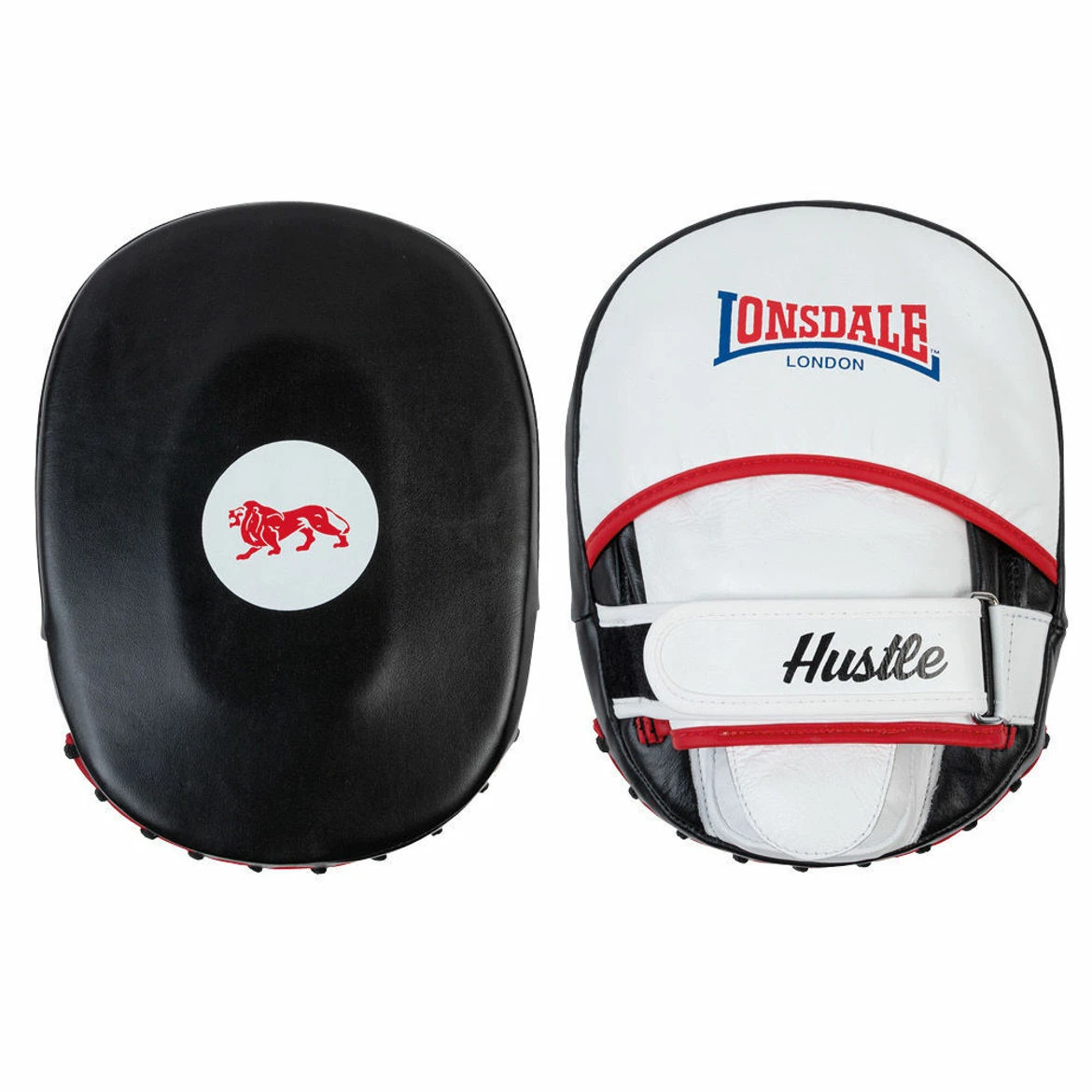 Εικόνα για HUSTLE - LEATHER HOOK & JAB PADS  BLACK/WHITE/RED