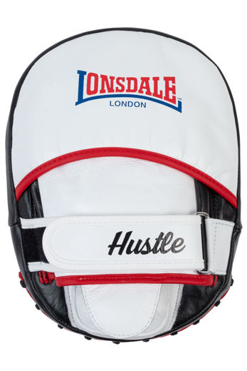 Εικόνα για HUSTLE - LEATHER HOOK & JAB PADS  BLACK/WHITE/RED 2