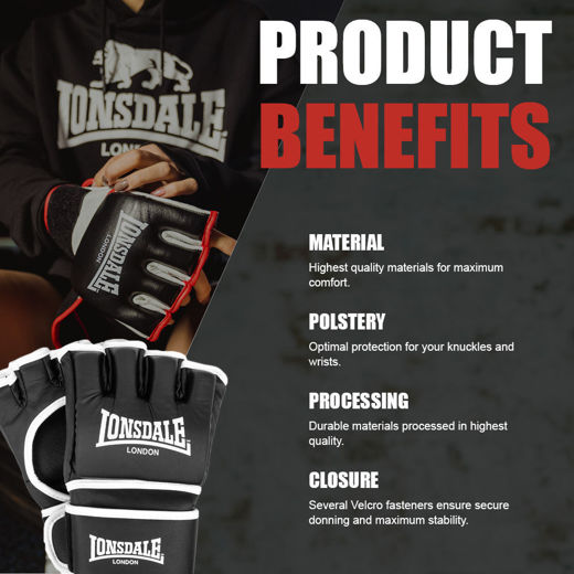 Εικόνα για Γάντια MMA HARLTON LONSDALE Black 5