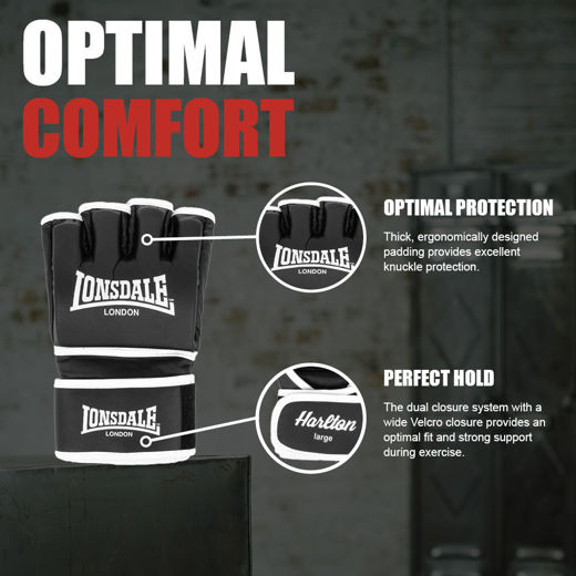 Εικόνα για Γάντια MMA HARLTON LONSDALE Black 6
