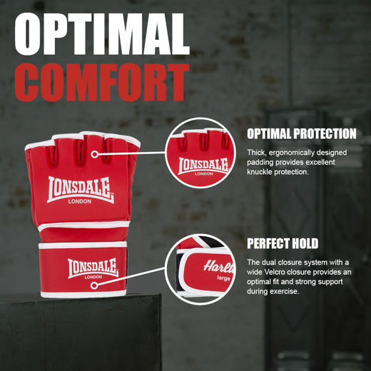 Εικόνα για Γάντια MMA HARLTON LONSDALE Red 6