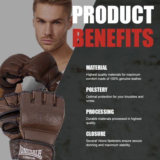 Εικόνα για Δερμάτινα Γάντια MMA VINTAGE MMA GLOVES LOSDALE Brown 5