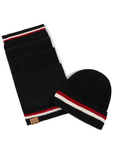 Εικόνα για Σκούφος & Κασκόλ (Σετ) BUTLEIGH LONSDALE Black/Red/Ecru 4